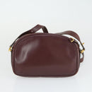 CARTIER Must Line Shoulder Bag Leather 2 Set Bordeaux Gold Auth BA9886-11