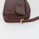 CARTIER Must Line Shoulder Bag Leather 2 Set Bordeaux Gold Auth BA9886-12