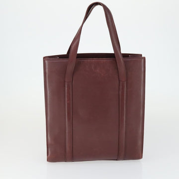 CARTIER Must Line Shoulder Bag Leather 2 Set Bordeaux Gold Auth BA9886 - 0