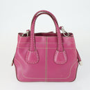 BALLY TOD'S Shoulder Bag Leather 2 Set Pink Black Auth BA9888-3