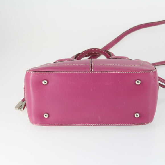 BALLY TOD'S Shoulder Bag Leather 2 Set Pink Black Auth BA9888
