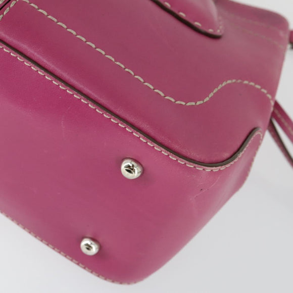 BALLY TOD'S Shoulder Bag Leather 2 Set Pink Black Auth BA9888