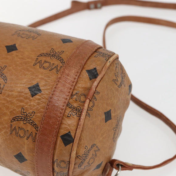 MCM Logogram Vicetos Shoulder Bag PVC Leather Brown Gold Auth BA9891