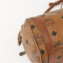 MCM Logogram Vicetos Shoulder Bag PVC Leather Brown Gold Auth BA9891-14