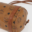 MCM Logogram Vicetos Shoulder Bag PVC Leather Brown Gold Auth BA9891-15