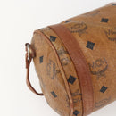 MCM Logogram Vicetos Shoulder Bag PVC Leather Brown Gold Auth BA9891-16