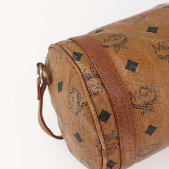 MCM Logogram Vicetos Shoulder Bag PVC Leather Brown Gold Auth BA9891