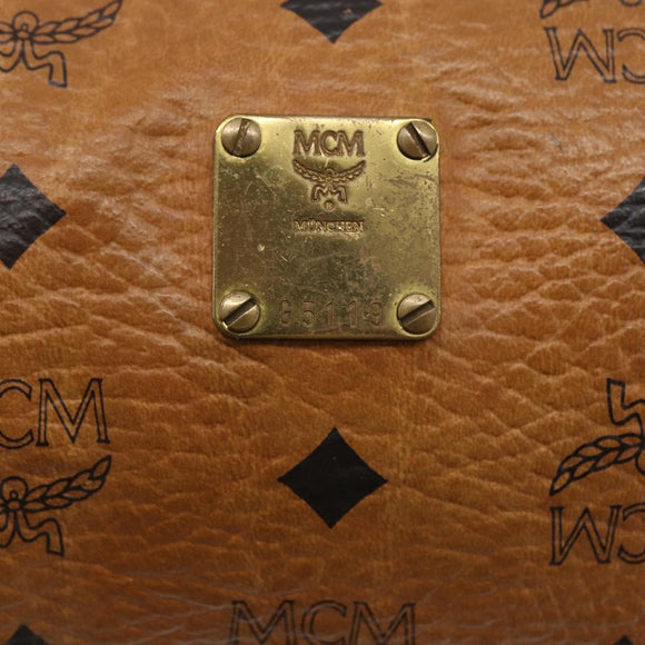 MCM Logogram Vicetos Shoulder Bag PVC Leather Brown Gold Auth BA9891