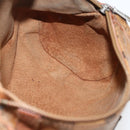 MCM Logogram Vicetos Shoulder Bag PVC Leather Brown Gold Auth BA9891-17