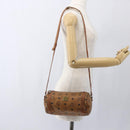 MCM Logogram Vicetos Shoulder Bag PVC Leather Brown Gold Auth BA9891-19