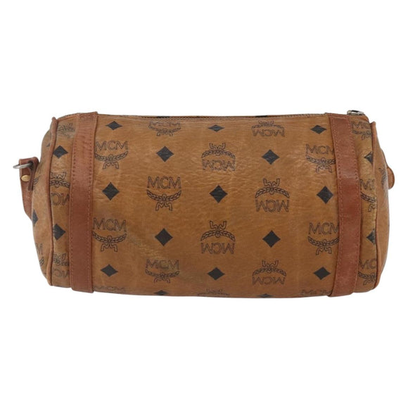 MCM Logogram Vicetos Shoulder Bag PVC Leather Brown Gold Auth BA9891