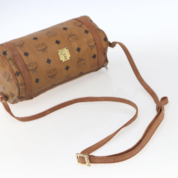 MCM Logogram Vicetos Shoulder Bag PVC Leather Brown Gold Auth BA9891