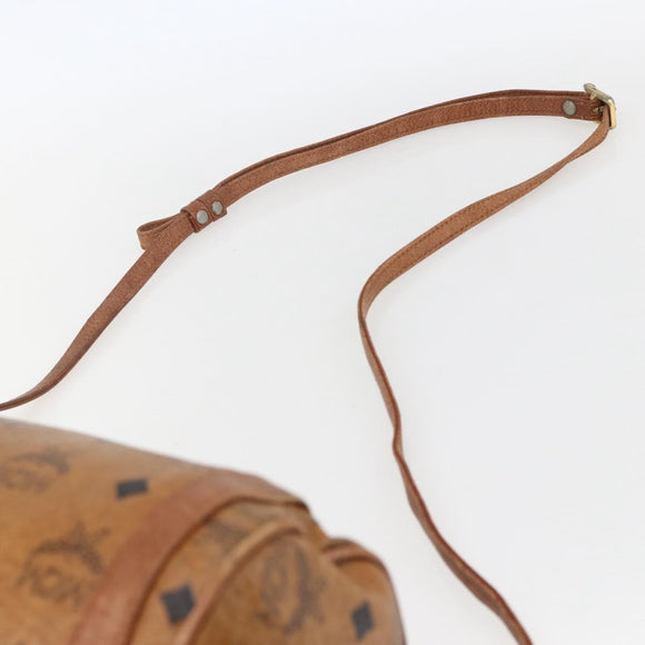 MCM Logogram Vicetos Shoulder Bag PVC Leather Brown Gold Auth BA9891