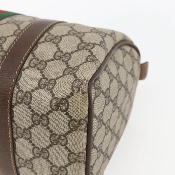 GUCCI GG Supreme Web Sherry Line Hand Bag PVC Beige Gold 69 012 3841 Auth BA9892