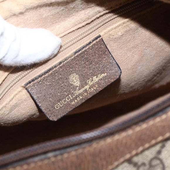 GUCCI GG Supreme Web Sherry Line Hand Bag PVC Beige Gold 69 012 3841 Auth BA9892