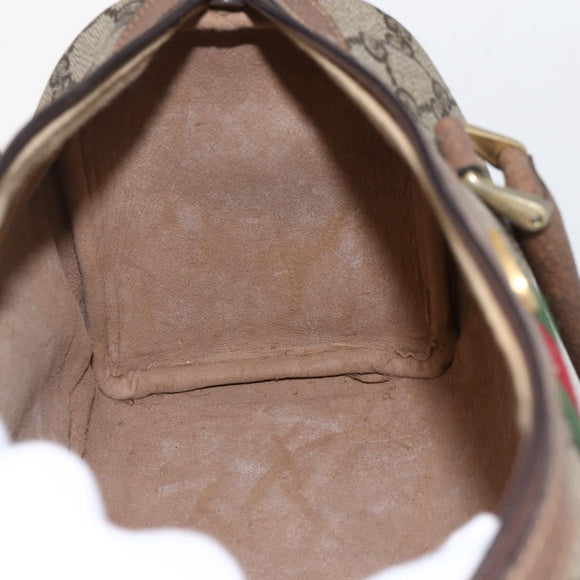 GUCCI GG Supreme Web Sherry Line Hand Bag PVC Beige Gold 69 012 3841 Auth BA9892