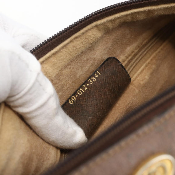 GUCCI GG Supreme Web Sherry Line Hand Bag PVC Beige Gold 69 012 3841 Auth BA9892