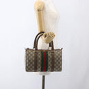GUCCI GG Supreme Web Sherry Line Hand Bag PVC Beige Gold 69 012 3841 Auth BA9892-23