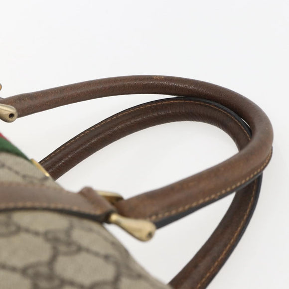 GUCCI GG Supreme Web Sherry Line Hand Bag PVC Beige Gold 69 012 3841 Auth BA9892