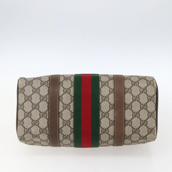 GUCCI GG Supreme Web Sherry Line Hand Bag PVC Beige Gold 69 012 3841 Auth BA9892