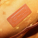 MCM Vicetos Logogram Shoulder Bag PVC Leather Brown Gold Auth BA9893-21