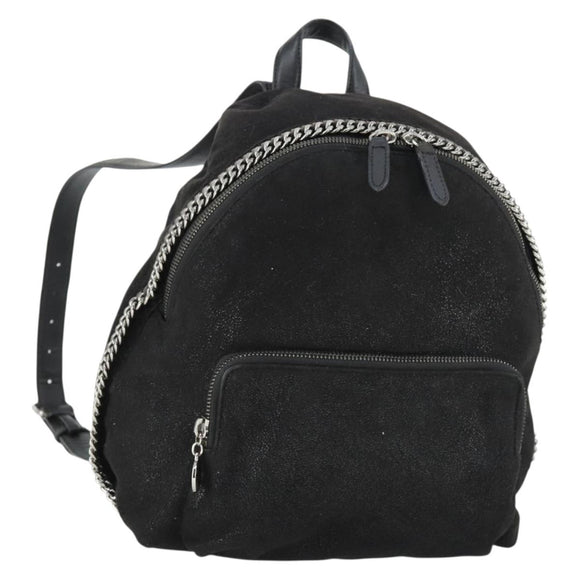 Stella MacCartney Backpack Suede Black Silver Auth BA9895