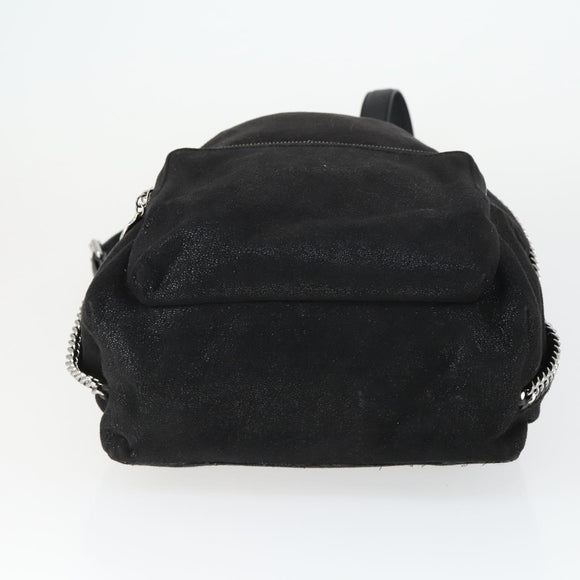 Stella MacCartney Backpack Suede Black Silver Auth BA9895