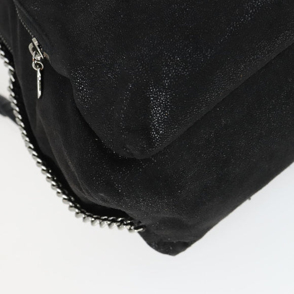 Stella MacCartney Backpack Suede Black Silver Auth BA9895