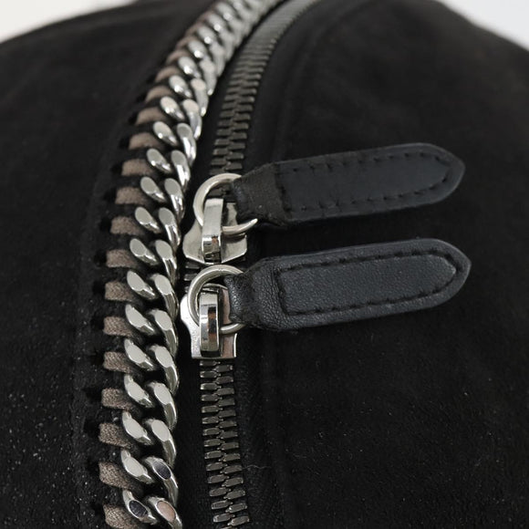 Stella MacCartney Backpack Suede Black Silver Auth BA9895