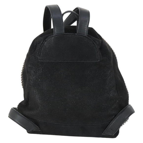 Stella MacCartney Backpack Suede Black Silver Auth BA9895