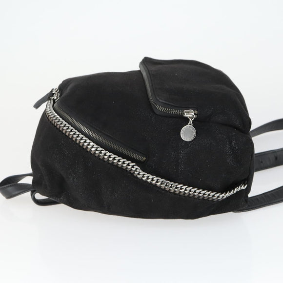 Stella MacCartney Backpack Suede Black Silver Auth BA9895