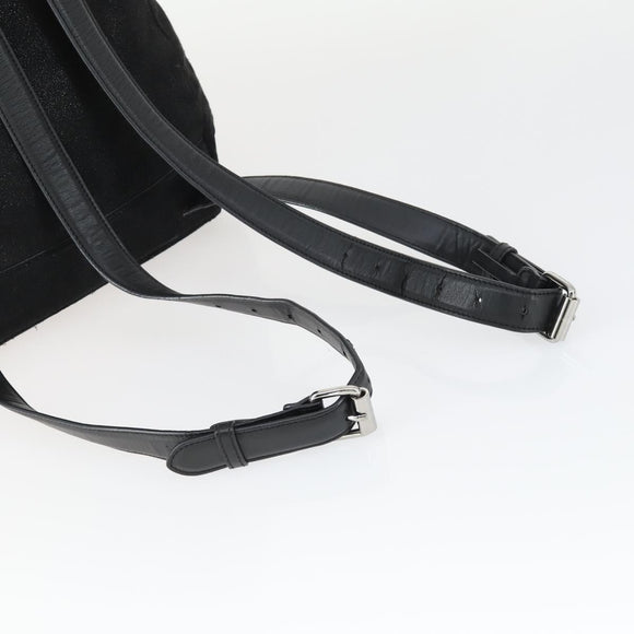 Stella MacCartney Backpack Suede Black Silver Auth BA9895