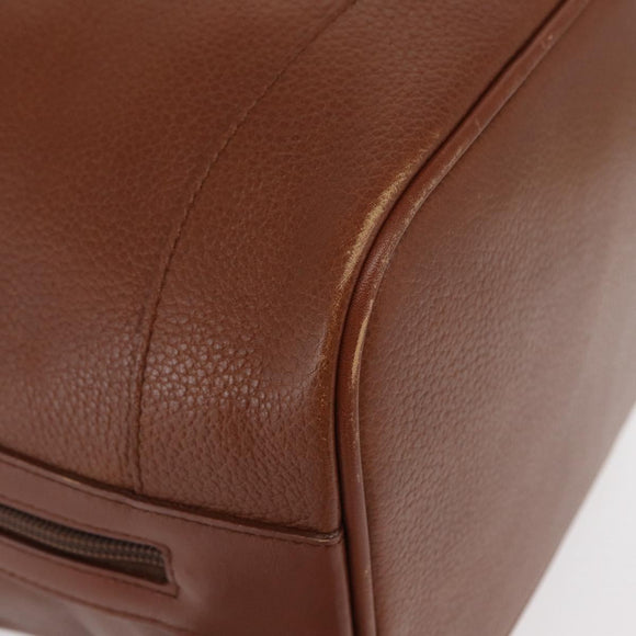 Burberrys Shoulder Bag Leather Brown Gold Auth BA9897