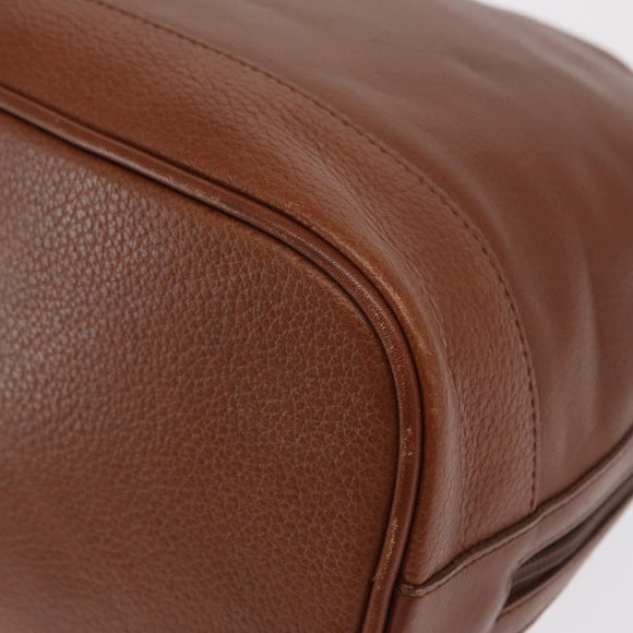 Burberrys Shoulder Bag Leather Brown Gold Auth BA9897