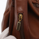 Burberrys Shoulder Bag Leather Brown Gold Auth BA9897-10