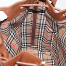 Burberrys Shoulder Bag Leather Brown Gold Auth BA9897-18