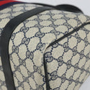 GUCCI GG Supreme Sherry Line Boston Bag PVC Navy Gold 33 013 4133 Auth BA9898-10