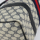 GUCCI GG Supreme Sherry Line Boston Bag PVC Navy Gold 33 013 4133 Auth BA9898-11