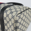 GUCCI GG Supreme Sherry Line Boston Bag PVC Navy Gold 33 013 4133 Auth BA9898-12