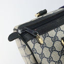 GUCCI GG Supreme Sherry Line Boston Bag PVC Navy Gold 33 013 4133 Auth BA9898-15