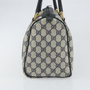 GUCCI GG Supreme Sherry Line Boston Bag PVC Navy Gold 33 013 4133 Auth BA9898-5