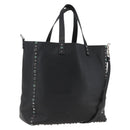 VALENTINO Tote Bag Leather 2way Black Silver Auth BA9899-1