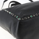 VALENTINO Tote Bag Leather 2way Black Silver Auth BA9899-17