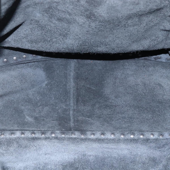 VALENTINO Tote Bag Leather 2way Black Silver Auth BA9899