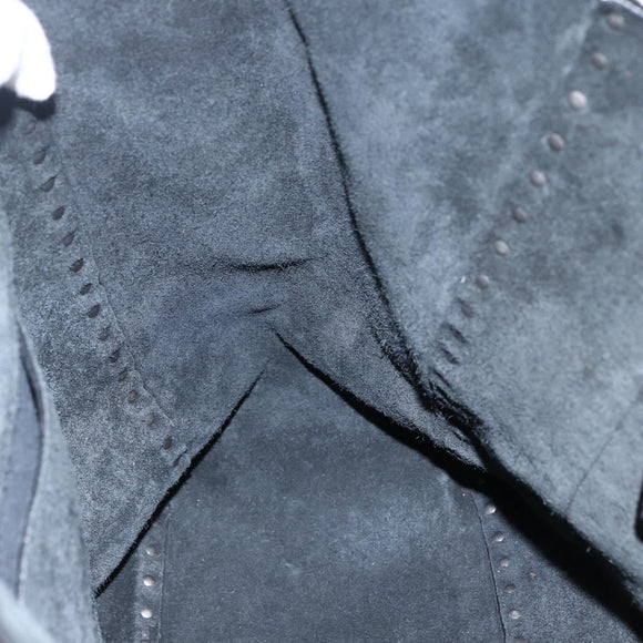 VALENTINO Tote Bag Leather 2way Black Silver Auth BA9899