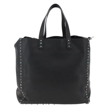 VALENTINO Tote Bag Leather 2way Black Silver Auth BA9899 - 0