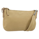 CELINE Shoulder Bag Leather Beige Auth BA9900-1