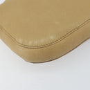 CELINE Shoulder Bag Leather Beige Auth BA9900-14
