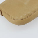 CELINE Shoulder Bag Leather Beige Auth BA9900-16