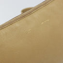 CELINE Shoulder Bag Leather Beige Auth BA9900-17